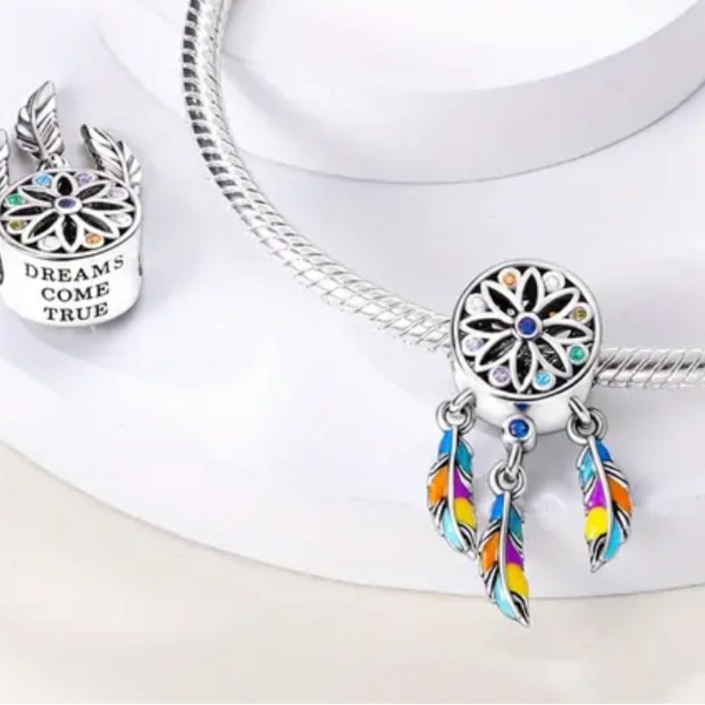 2️⃣ for $25 
925 Sterling Silver “Dreams come true” Dreamcatcher Charm.